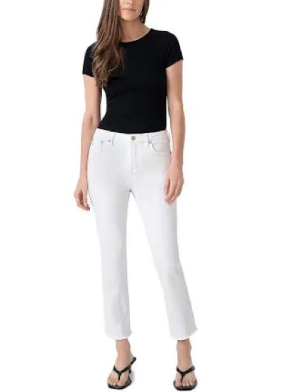 Seven7 White Jeans High Rise Skinny Crop Women’s 10